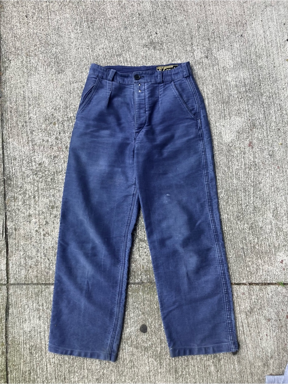 1960’s Vintage French workwear Moleskin Straight-Leg Pants (H. Canals)